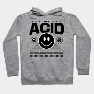 ACID HOUSE  - 3 Smiley's side by side (black) Hoodie